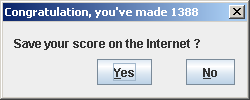 Save your score on the internet